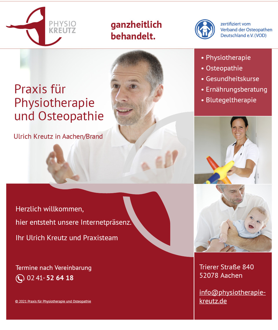 Praxis Physio Kreutz Aachen – Webvisitenkarte